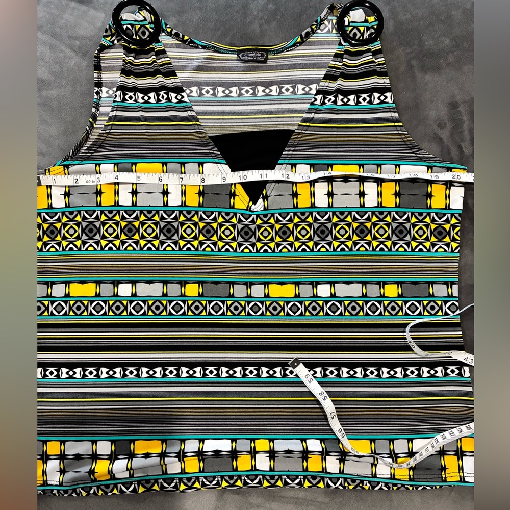 Clientele Stylish Multicolor Patterned Tank Top - Picture 3 of 5